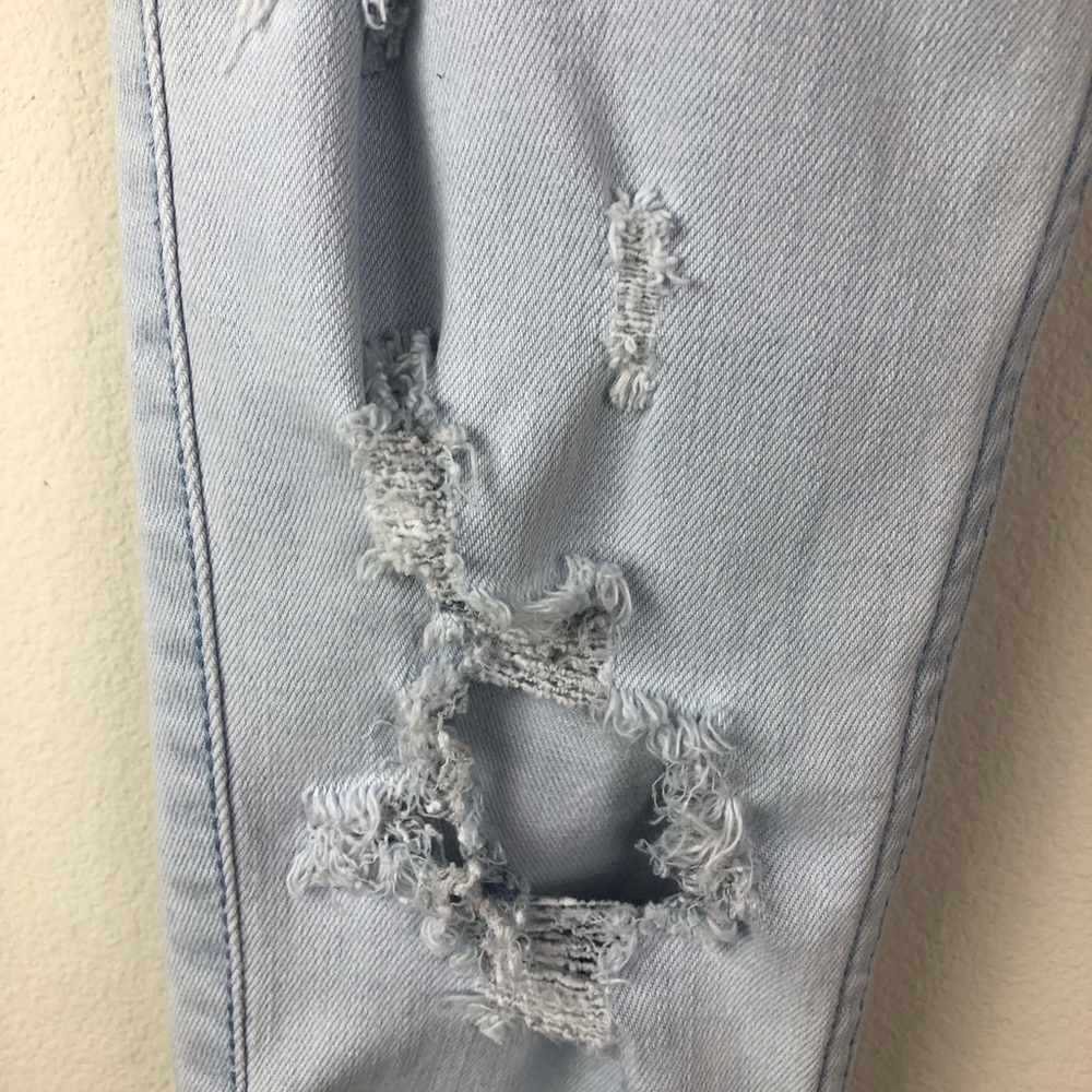 Hollister High-rise Super skinny distressed jeans size 24 light wash grunge - Picture 7 of 16